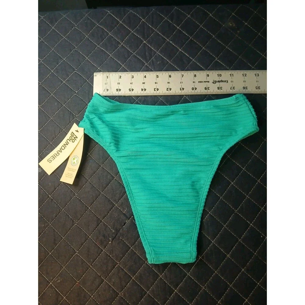 No Boundaries Bikini Bottoms Size S Small Green Cheeky High Leg High Waist New